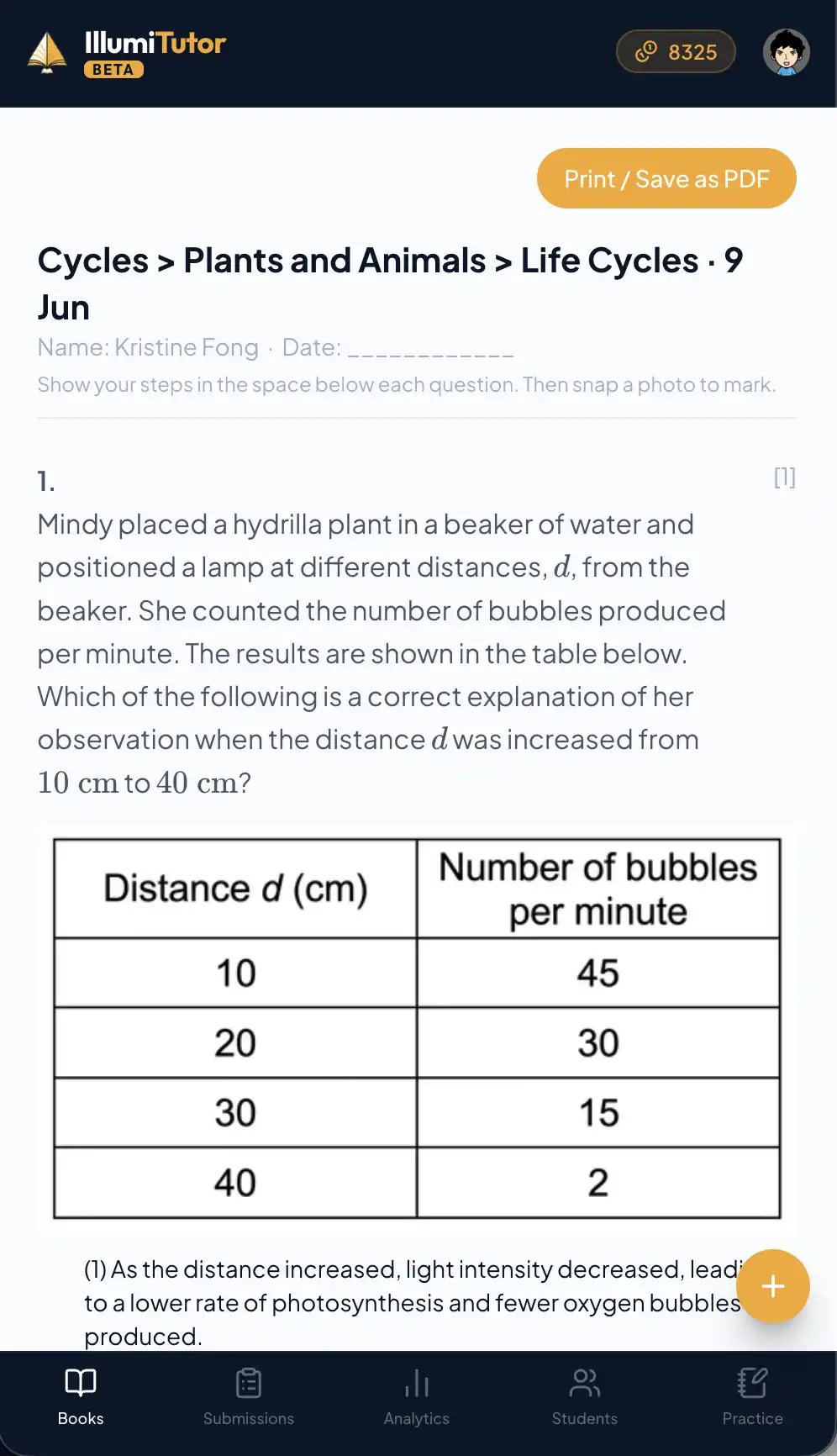 A practice set being generated with diagrams
