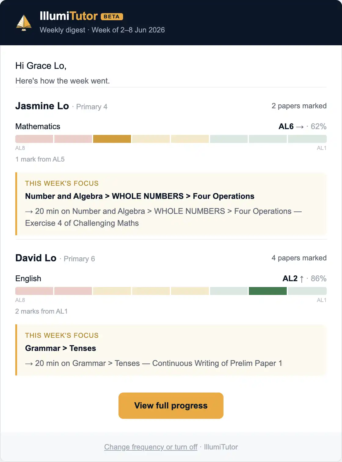 The weekly progress email digest