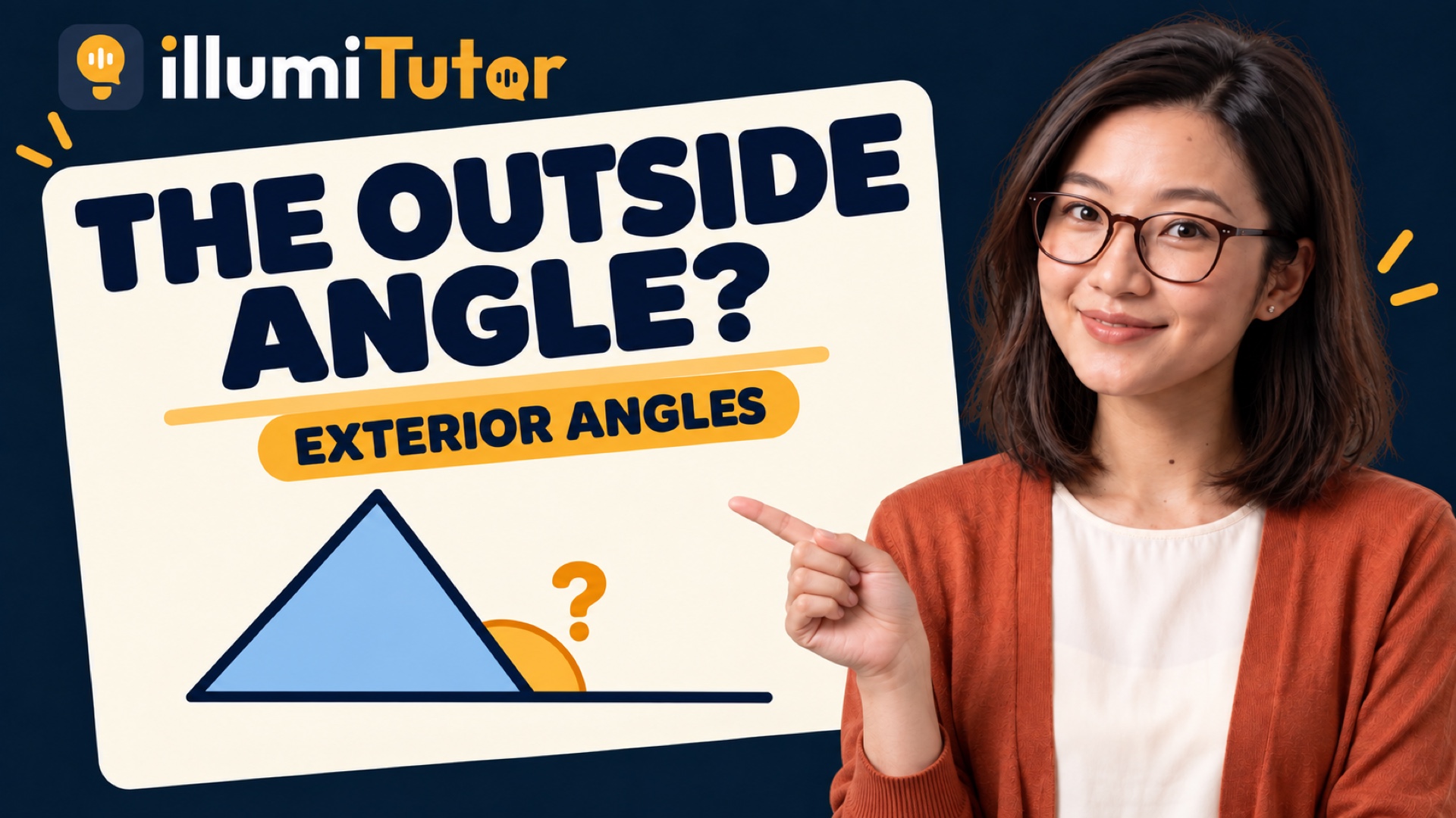 IllumiTutor video lesson thumbnail for Exterior Angles: Find the Angle Outside a Triangle