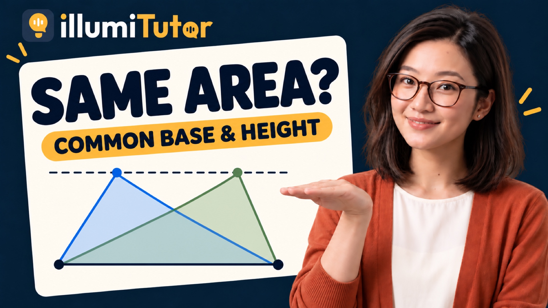IllumiTutor video lesson thumbnail for Common Base and Height: Same Area