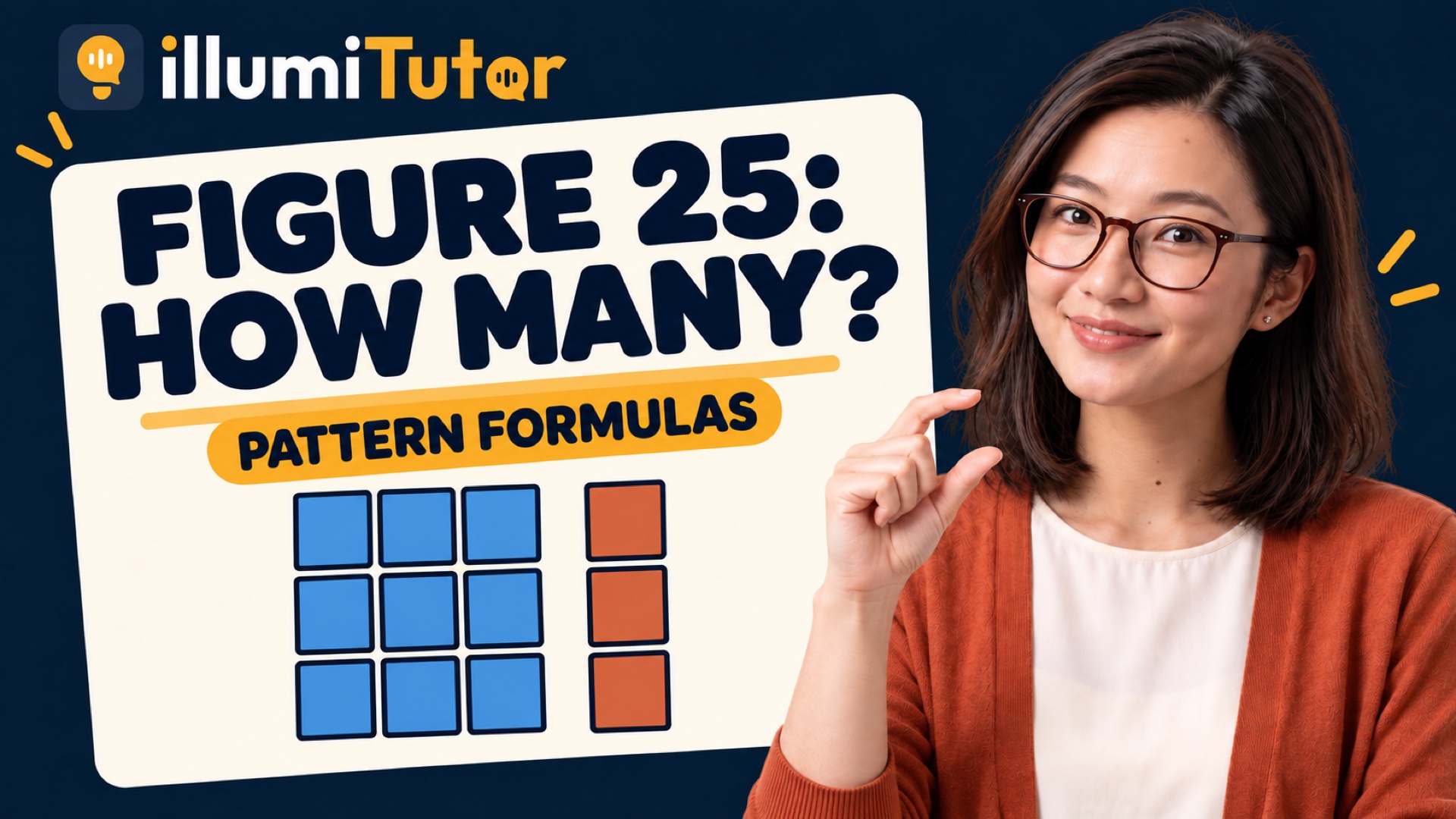 IllumiTutor video lesson thumbnail for Pattern Formulas: Square Numbers and Cycles