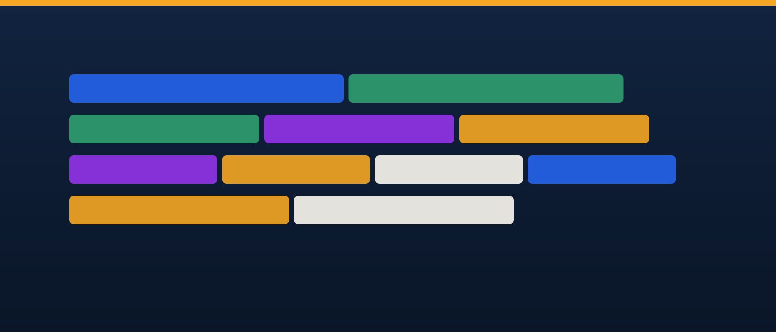 A friendly flat-vector scene of a bar graph, a line graph and a pie chart beside a small data table, in IllumiTutor navy and amber on an off-white background.