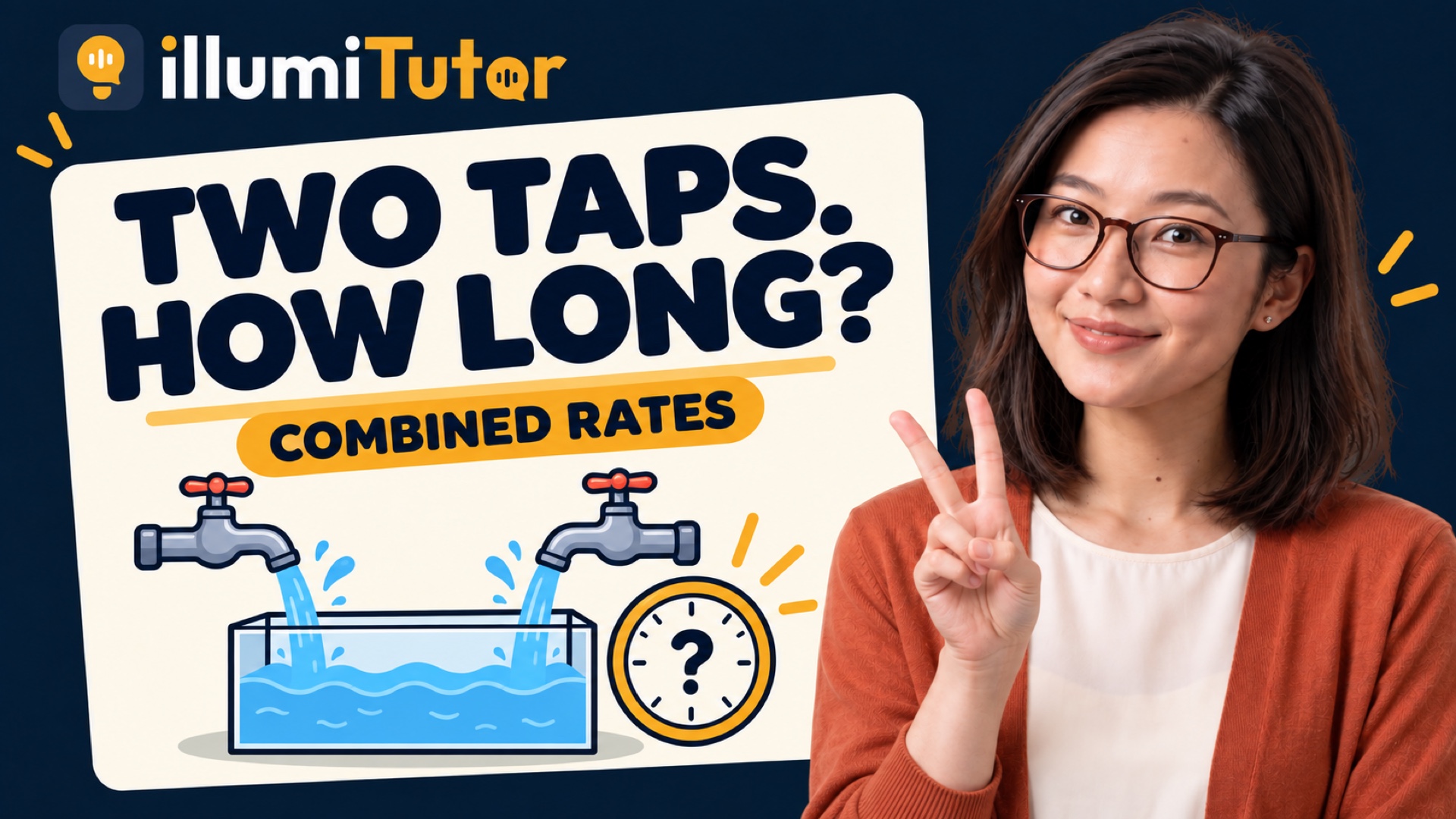 IllumiTutor video lesson thumbnail for Combined Rates: Water, Work and Speed